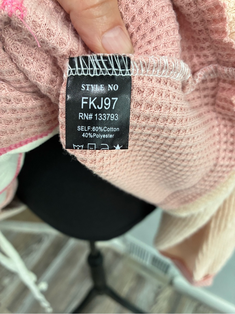 POL Pink and Cream Quilted Mixed-Knit Hooded Cardigan - Picture 9 of 9
